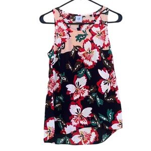 Cabi Floral Sleeveless Top Semi-Sheer Size XS Spring, Summer